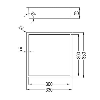 Εσοχή ντους Guest black 30x30 Gedy